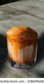 Orange Colored Thai Tea Drink Is Ready To Be Enjoyed