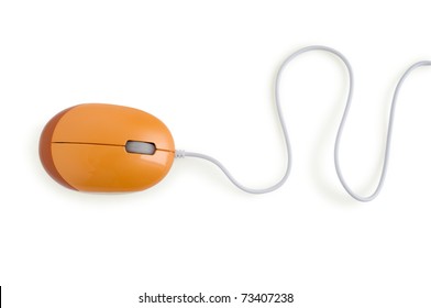 Orange Computer Mouse Isolated On White