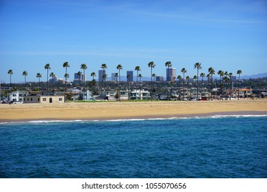  Orange County California Skyline And Beach                              