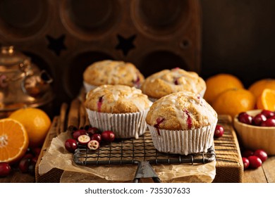 Orange And Cranberry Muffins With Sweet Glaze