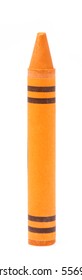 Orange Crayon Isolated On White Background