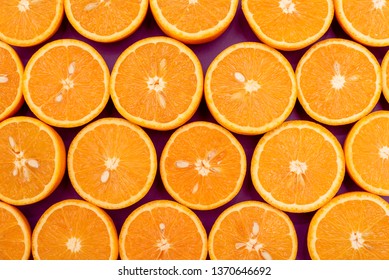 Orange delicious oranges split