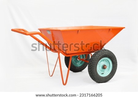 Orange Double Wheel Barrow Heavy Duty