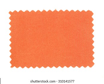 Orange Fabric Swatch With Zig Zag Border Cut With Pinking Shears