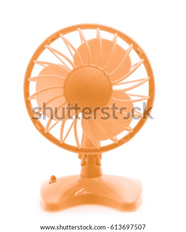 orange fan isolated on white background
