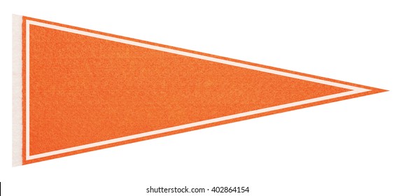 Orange Felt Pennant On A White Background