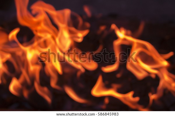 Orange Fire On Lack Coal Abstract Stock Photo Edit Now 586845983