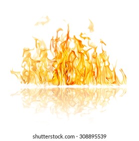 orange flame isolated on white background