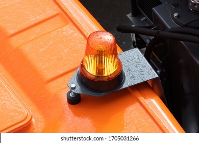 Orange Flasher Light On Roof Of The Utility Truck (isometric).