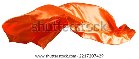 Orange flutters in the wind. Isolated on white background