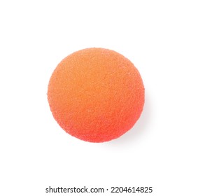 Orange Foam Clown Nose Isolated On White, Top View