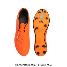 orange football shoes isolated on white background