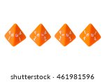 Orange four sided dice for board games