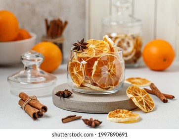 Orange frips. Dried orange on white background, vegan snack
