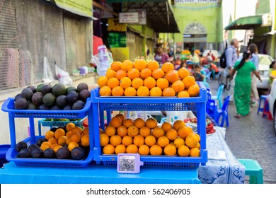 Orange Fruit And Avocado In Bogyoke Aung San Market , Yangon Myanmar.