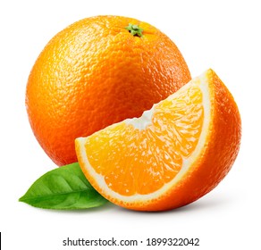 Orange fruit isolate. Orange citrus on white background. Whole orange fruit with slice. Full depth of field. - Shutterstock ID 1899322042