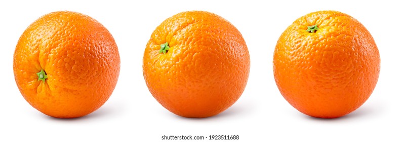 Orange fruit isolate. Orange citrus on white background. Whole orange fruit set. Full depth of field. With clipping path. - Powered by Shutterstock