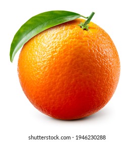Orange fruit isolate. Orange citrus on white background. Whole orange fruit with leaves. Clipping path. Full depth of field. - Shutterstock ID 1946230288