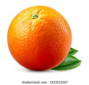 Orange fruit isolate on white background. Whole orange fruit with leaves. Clipping path. Full depth of field. - Shutterstock ID 1923512567
