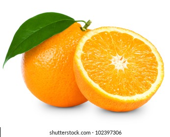 Orange Fruit Isolated On White Background