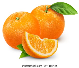 Orange Fruit Isolated On White Background. 