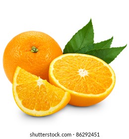 Orange fruit isolated on white background + Clipping Path - Shutterstock ID 86292451