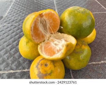Orange fruit looks very refreshing and healthy