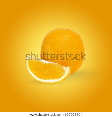 Orange fruit on an orange background
