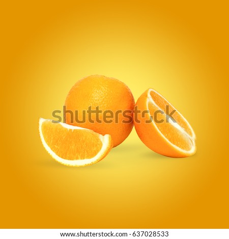 Orange fruit on an orange background