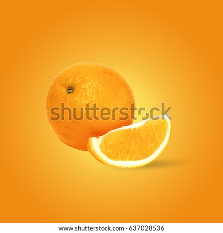 Orange fruit on an orange background