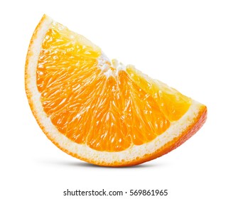 Orange fruit. Orang slice isolate on white. With clipping path. - Shutterstock ID 569861965