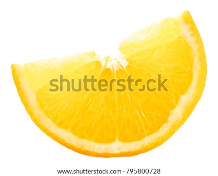 Orange fruit. Orange slice isolate on white. With clipping path.