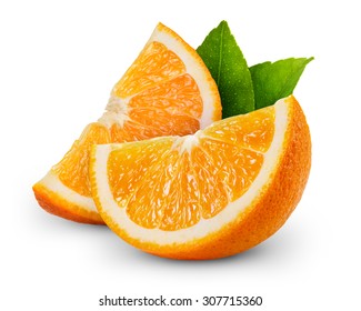 Orange Fruit Slice Isolated On White Background 
