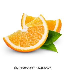 Orange Fruit Slice Isolated On White Background  