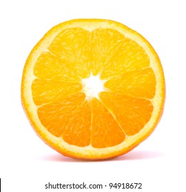 Orange Fruit Slice On White Background