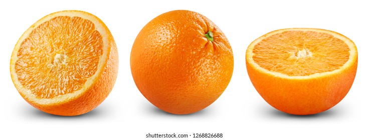 Orange fruits isolated on white background. Orange Clipping Path - Shutterstock ID 1268826688