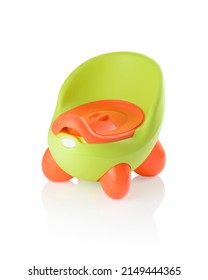 Orange And Green Simple Potty Chair, Isolated