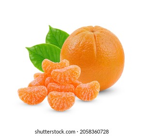 Orange Gummies, Vitamin C  On White Background