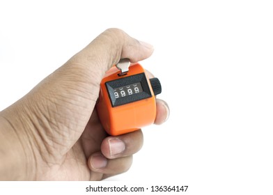Orange Hand tally counter, counting machine