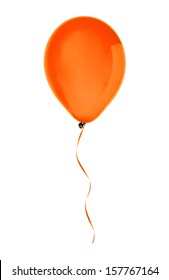 orange happy air flying balloon isolated on white background