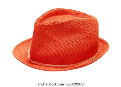 an orange hat