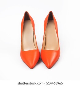 Orange High Heels Pump Shoes