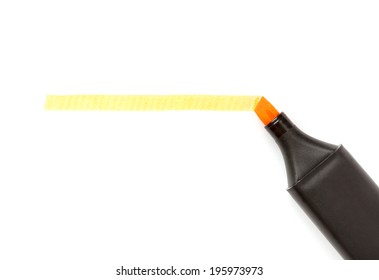 Orange Highlighter Isolated Over White.