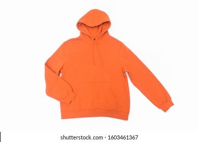 
Orange Hoodie Sweatshirt Isolated Background
