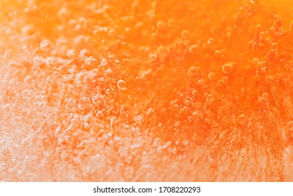 Orange iced bubbles. Abstract subject.