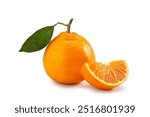 Orange isolated on white background - Arancia Tarocco - Citrus sinensis 