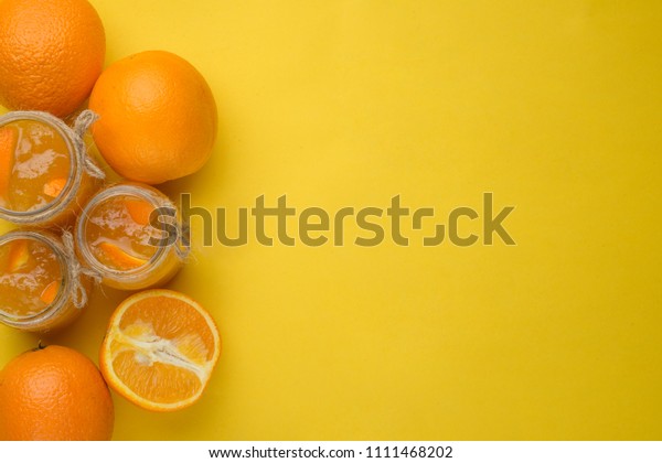 Download Orange Jam Glass Jar On Yellow Stock Photo Edit Now 1111468202 PSD Mockup Templates