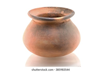 Orange jar isolated on white background - Shutterstock ID 385983544