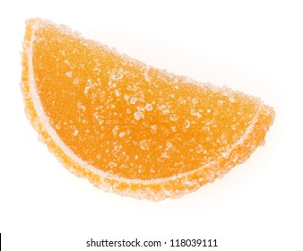 Orange Jelly Candy Isolated On White