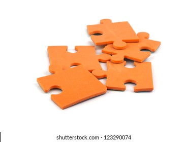 Orange Jigsaw Puzzle Pieces